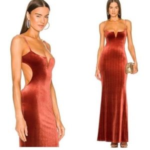 Micheal Costello x Revolve Rowena maxi velvet dress